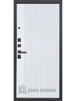 Дверь входная 3K YoDoors-14, цвет Черная шагрень, Вставка Орех каньон коньяк 666-2, панель - 3k yodoors-14 цвет velluto bianco ag 700