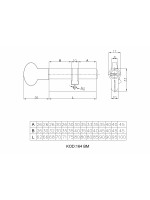 Цилиндровый механизм Kale kilit (Кале килит) с вертушкой 164 BM/80 (30+10+40) mm латунь 5 кл.