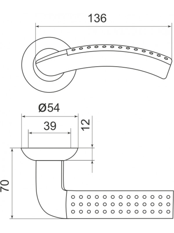 Ручка Armadillo (Армадилло) раздельная R.LD54.Libra26 (Libra LD26) AB/GP-7 бронза/золото
