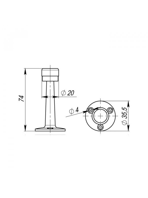 Упор Armadillo (Армадилло) дверной настенный STOPPER/ZA033 (DH033ZA) CP-8 хром