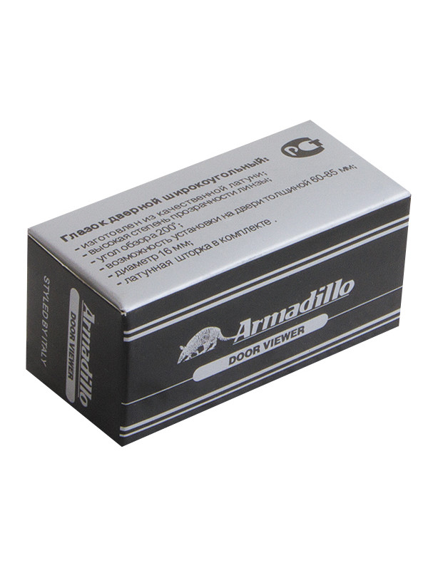 Глазок Armadillo (Армадилло) дверной, пластиковая оптика DV2, 16/55х85 SN Мат. никель