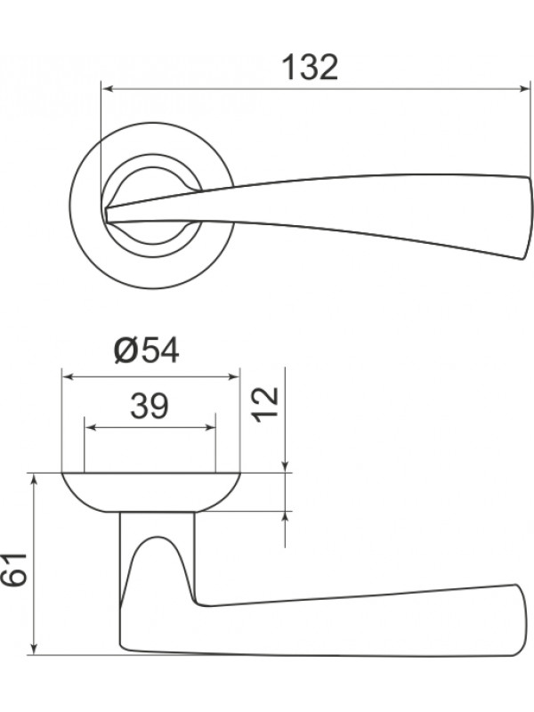 Ручка Armadillo (Армадилло) раздельная R.LD54.Columba (Columba LD80) CP-8 хром