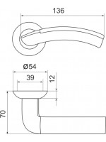 Ручка Armadillo (Армадилло) раздельная R.LD54.Libra27 (Libra LD27) SN/CP-3 матовый никель/хром