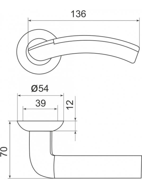 Ручка Armadillo (Армадилло) раздельная R.LD54.Libra27 (Libra LD27) SN/CP-3 матовый никель/хром