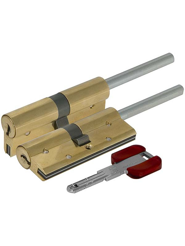 Цилиндровый механизм Cisa (Чиза) под вертушку (дл. шток) RS3 OL3S7-87.66 (90 мм/55+10+25), ЛАТУНЬ
