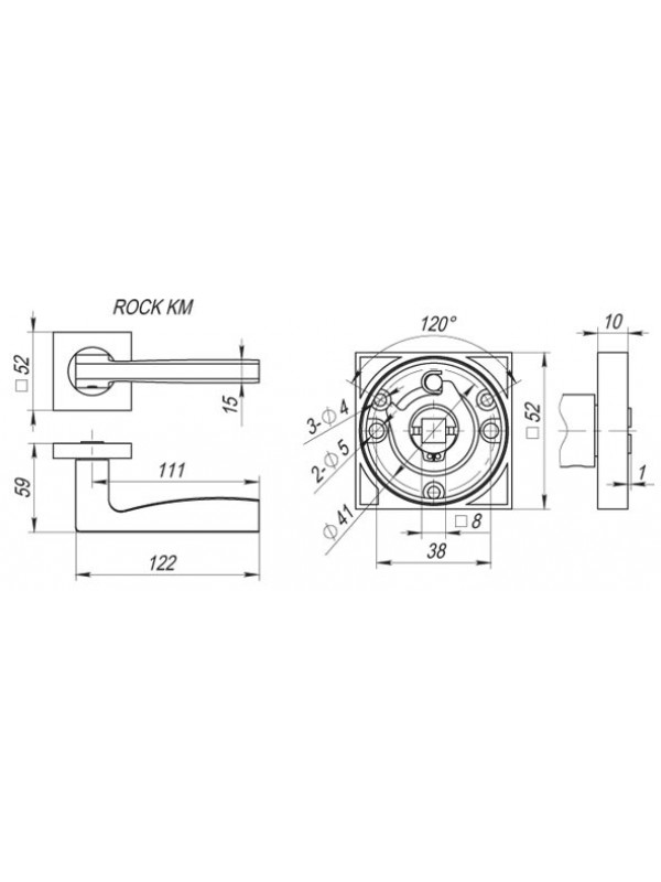 Ручка Fuaro (Фуаро) раздельная K.KM52.ROCK (ROCK KM) AB/GP-7 бронза/золото