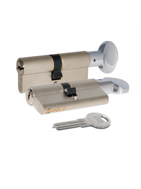 Цилиндровый механизм Kale kilit (Кале килит) с вертушкой 164 SM/80 (35+10+35) mm никель 5 кл.