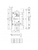 Корпус замка AGB (АГБ) под цилиндр MEDIANA EVOLUTION B01103.50.03.567 с отв. планкой B01000.13 (латунь)