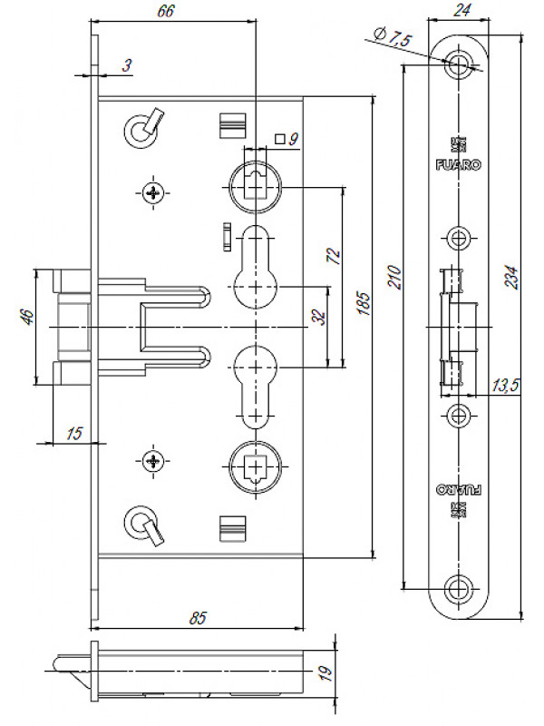 Корпус Fuaro (Фуаро) врезного замка c защёлкой FP.C-65.72-0432 (FL-0432), Выбор торговой точки