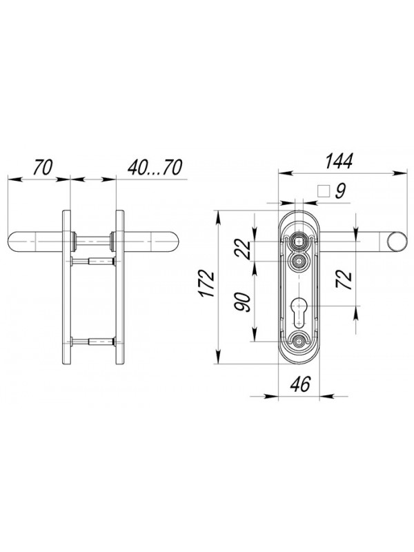 Ручка Fuaro (Фуаро) дверная FP.DH172.0431 (DH-0431 NE) NE нейлон, BL-24 черный