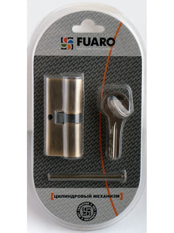 Цилиндровый Fuaro (Фуаро) механизм R300/70 mm-BL (30+10+30) PB латунь 5 кл. БЛИСТЕР
