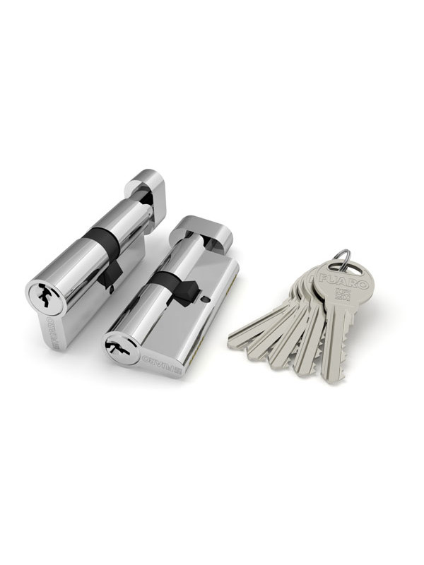 Цилиндровый Fuaro (Фуаро) механизм (R302/60) R3002Knob60(25+10+25) CP хром 5Key с вертушкой