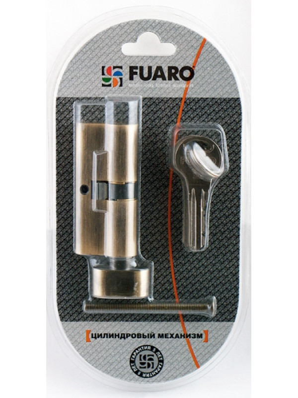 Цилиндровый механизм Fuaro (Фуаро) с вертушкой R302/70 mm-BL (30+10+30) AB бронза 5 кл. БЛИСТЕР