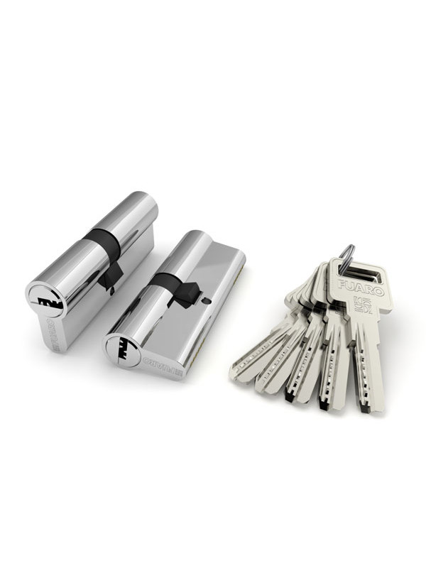 Цилиндровый Fuaro (Фуаро) механизм R600/70 mm-BL (30+10+30) CP хром 5 кл. БЛИСТЕР