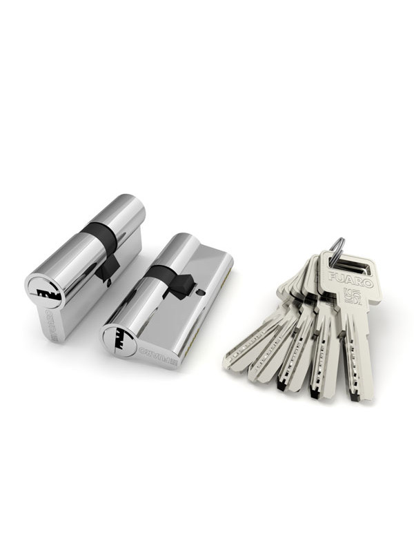 Цилиндровый Fuaro (Фуаро) механизм R600/80 mm (30+10+40) CP хром 5 кл.