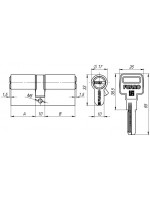 Цилиндровый Fuaro (Фуаро) механизм R600/80 mm (35+10+35) CP хром 5 кл.