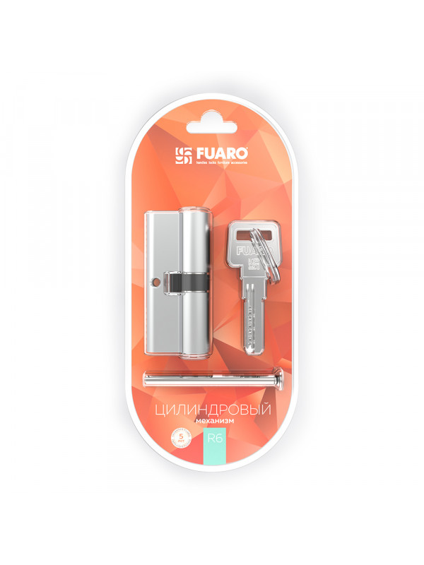 Цилиндровый Fuaro (Фуаро) механизм (R600/90) R6000Key90(50+10+30)-BL CP хром /блистер 5Key