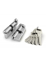 Цилиндровый Fuaro (Фуаро) механизм (R602/90) R6002Knob90(35+10+45) CP хром 5Key с вертушкой