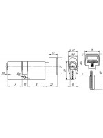 Цилиндровый Fuaro (Фуаро) механизм (R602/60) R6002Knob60(25+10+25) CP хром 5Key с вертушкой