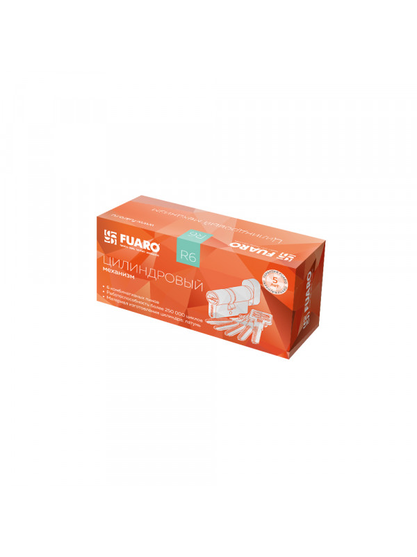 Цилиндровый Fuaro (Фуаро) механизм (R602/70) R6002Knob70(30+10+30) PB латунь 5Key с вертушкой
