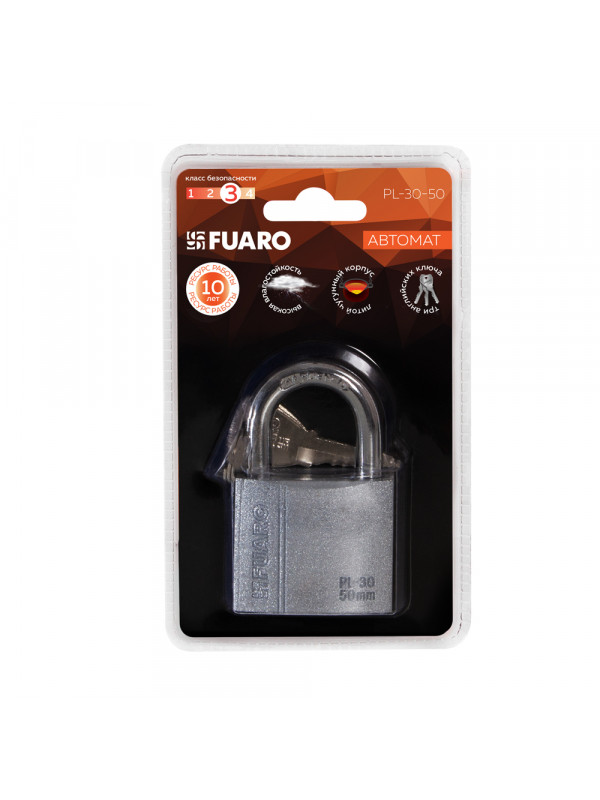 Замок Fuaro (Фуаро) навесной PL-PROTEC-3050 3key (PL-3050) англ. /блистер