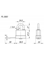 Замок Fuaro (Фуаро) навесной PL-WEATHER-3650 3key (PL-3650) англ. /блистер