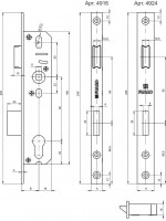 Корпус Fuaro (Фуаро) узкопрофильного замка с защелкой PROF4924-30/92 CP хром