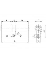 Цилиндровый Kale kilit (Кале килит) механизм 164 DBN-E/70 (30+10+30) mm латунь 5 кл.