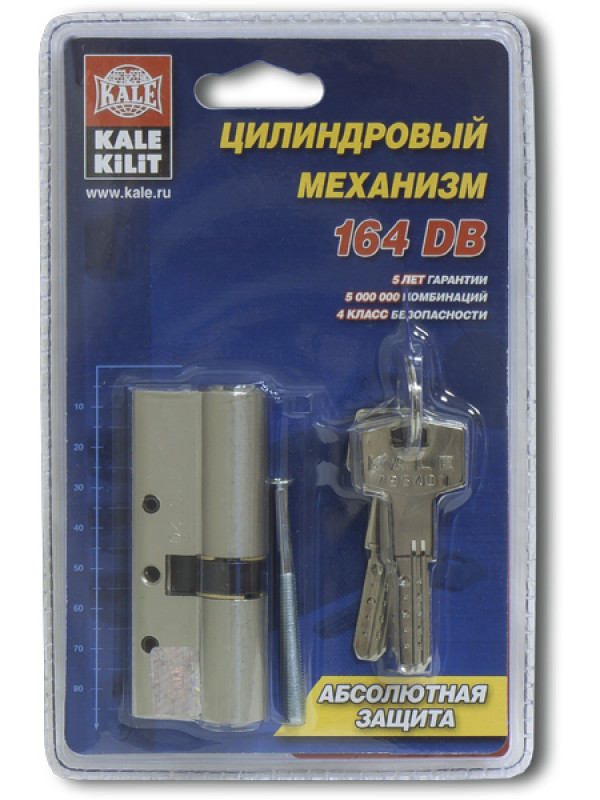 Цилиндровый Kale kilit (Кале килит) механизм 164 DBN-E/80 (30+10+40) mm латунь 5 кл.