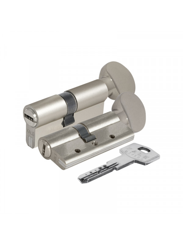 Цилиндровый механизм Kale kilit (Кале килит) с вертушкой 164 DBM-E/80 (35+10+35) mm никель 5 кл.