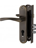 Замок цилиндровый Fuaro (Фуаро) с в комплекте с ручкой LOCKSET.1511W/B (SET F1511W/B) AB бронза
