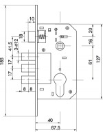 Замок цилиндровый Fuaro (Фуаро) с в комплекте с ручкой LOCKSET.1511W/B (SET F1511W/B) CP хром