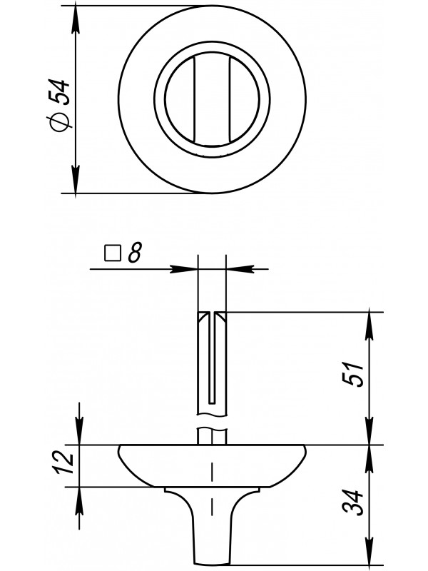Ручка Fuaro (Фуаро) поворотная BKW8 RM-AB/GP-7