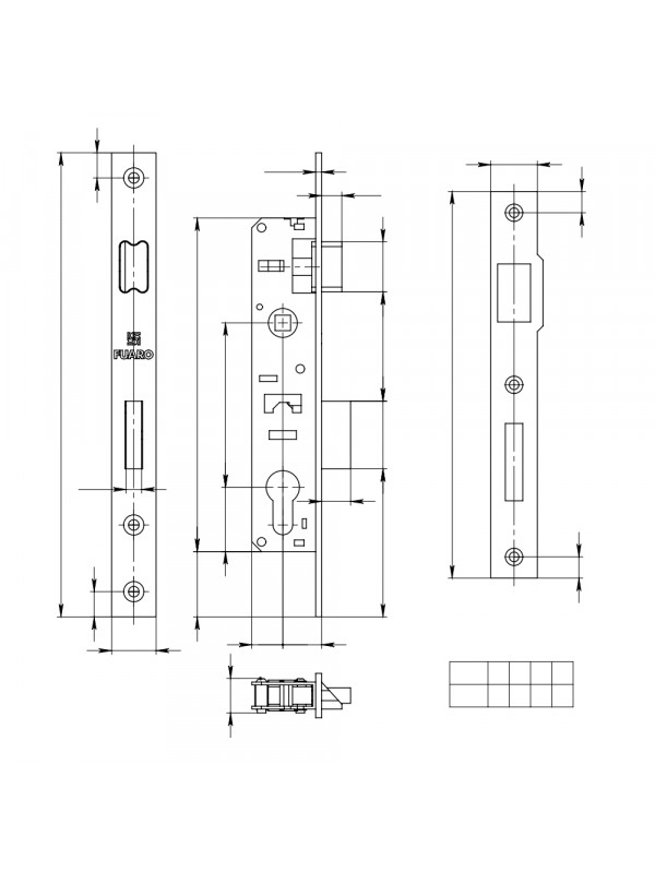 Корпус Fuaro (Фуаро) узкопрофильного замка с защелкой PROF153-30/85 (153-30/85) CP хром