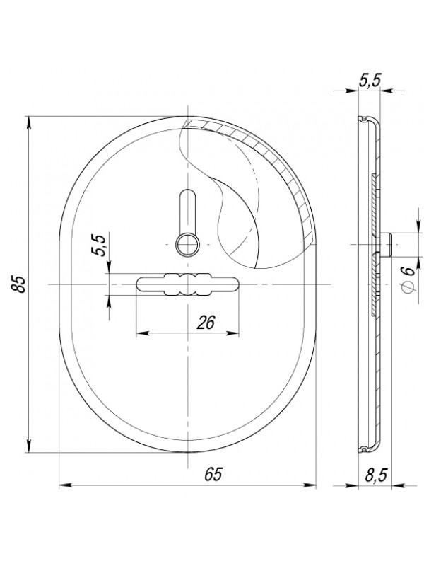 Накладка Fuaro (Фуаро) на сувальдный замок ESC.S-lift.SF/OV.476 (ESC 476) с шторкой AB зелёная бронза