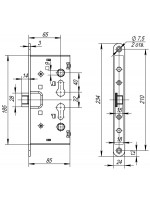 Замок Fuaro (Фуаро) для противопожарных дверей AP.C-65.72-0433 (ANTI-PANIC FL-0433) с раздельным квадратом