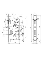 Корпус Fuaro (Фуаро) врезного замка c защёлкой FP.C-65.72-0434 (FL-0434)
