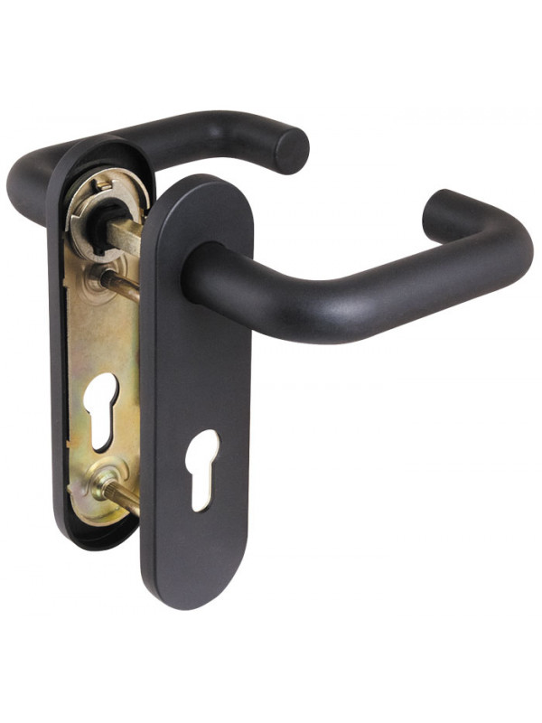 Ручка Fuaro (Фуаро) дверная FP.DH172.0433 NE (DH-0433 NE) (9x140) с пружиной BL-24 черный