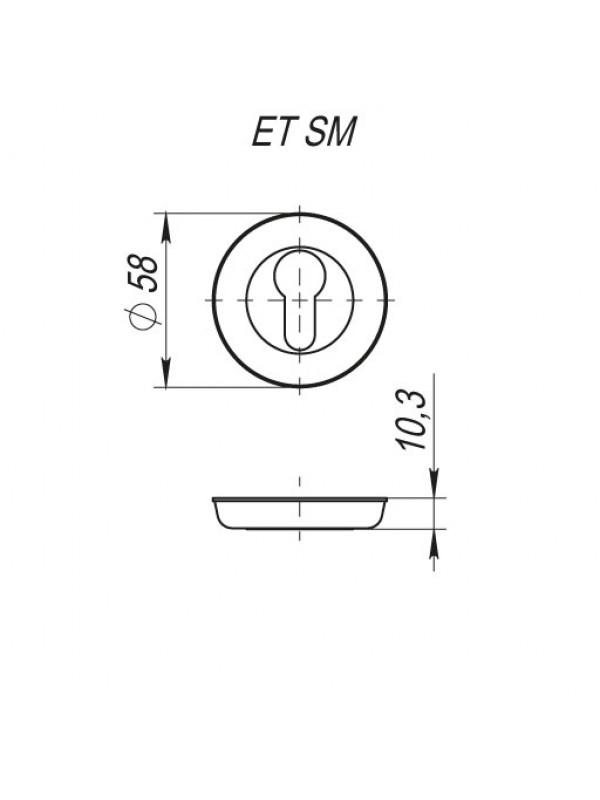 Накладка Fuaro (Фуаро) под цилиндр ET.R.SM58 (ET SM) GOLD-24 золото24К