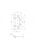 Петля Fuaro (Фуаро) универсальная без врезки IN4300W CP (300-2BB 100x2,5) (хром)