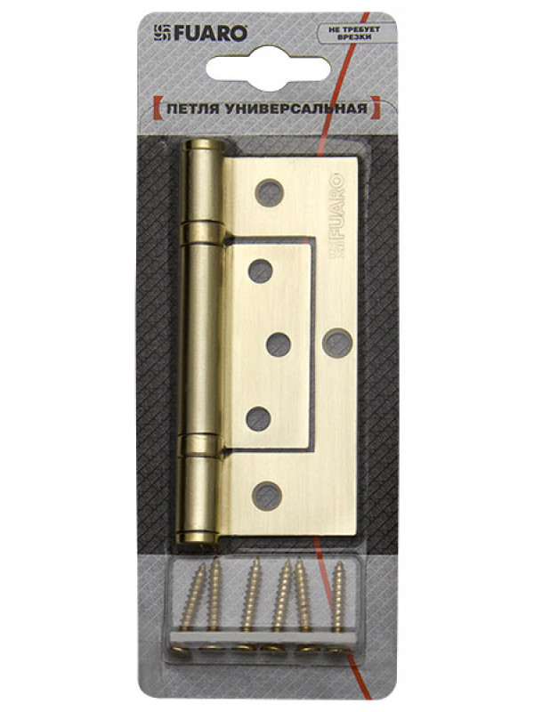 Петля Fuaro (Фуаро) универсальная без врезки 300-2BB/BL 100x2,5 PB (латунь) БЛИСТЕР