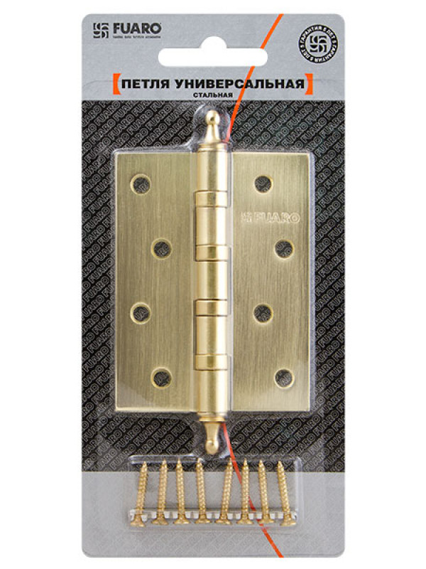 Петля Fuaro (Фуаро) универсальная IN4400UA-BL SN (4BB/A/BL 100x75x2,5) мат. никель БЛИСТЕР