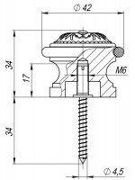 Упор Fuaro (Фуаро) дверной напольный STOPPER/SM01 (DS SM01) AS-3 античное серебро