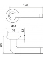 Ручка Armadillo (Армадилло) раздельная R.LD54.Stella (Stella LD28) SN/CP-3 матовый никель/хром TECH (кв. 8х140)