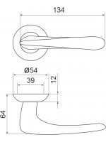 Ручка Armadillo (Армадилло) раздельная R.LD54.Pava (Pava LD42) GP/SG-5 золото/матовое золото TECH (кв. 8х140)