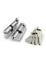 Цилиндровый Fuaro (Фуаро) механизм (R602/90) R6002Knob90(45+10+35) CP хром 5Key с вертушкой