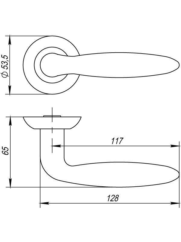 Ручка Punto (Пунто) раздельная R.TL54.BASIS (BASIS TL) SN/CP-3 матовый никель/хром