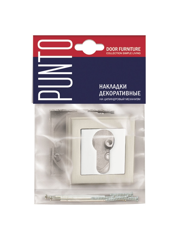 Накладка Punto (Пунто) под цилиндр ET.K.QL52 (ET QL) SN/CP-3 матовый никель/хром