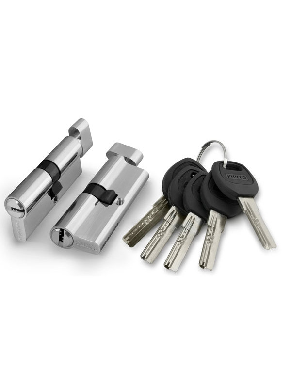 Цилиндровый Punto (Пунто) механизм (A202/80) A2002Knob80(30+10+40) с вертушкой SN никель