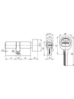 Цилиндровый Punto (Пунто) механизм (A202/90) A2002Knob90(45+10+35) с вертушкой SN никель
